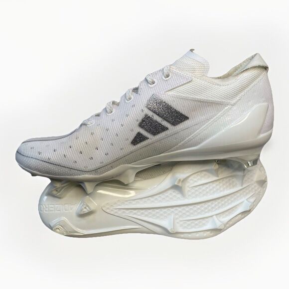 Adidas Adizero Electric Men Sz 8.5 White Silver Metallic IE4374 Football Cleats main image 6